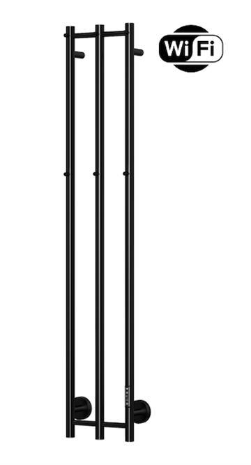 TVS Plus 3 El-håndklædetørrer m/timer og Wifi 1500 x 280 mm, Sort